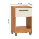 Ver imagem 4 de Mesa de Cabeceira 40cm Prada MC210 com 1 Gaveta e 1 Nicho Cinamomo/Off White Fellicci Móveis