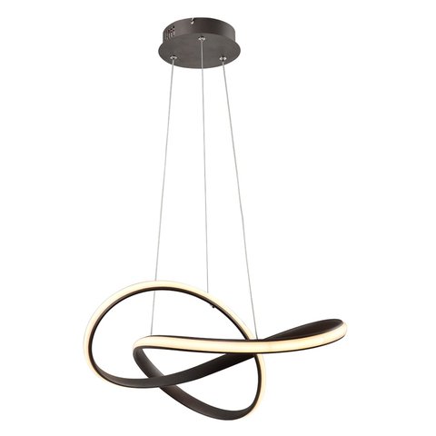 Pendente Moderno Marrom 50cm Led 45w Bivolt Paris Luz