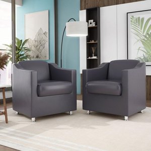 Poltrona Tilla para Sala de Espera Balaqui Decor Cinza