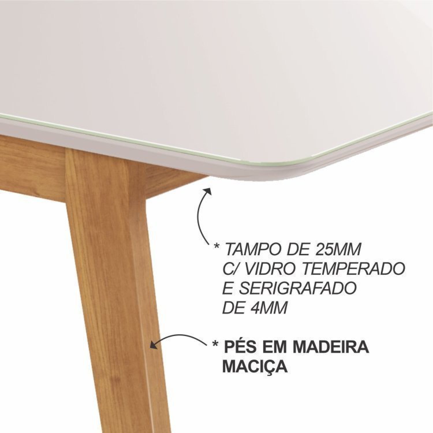 Conjunto Sala de Jantar Mesa Elegance com 4 Cadeiras Diamante Jolie  - 4