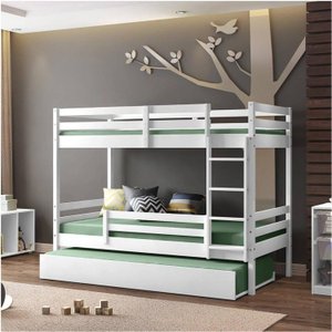 Treliche Teen Play com Grade de Proteção Madeira Maciça Casatema MadeiraOriginals