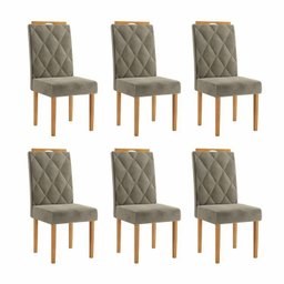 Conjunto Sala de Jantar Mesa Elegance com 6 Cadeiras Diamante Jolie - 6 Conjunto Sala de Jantar Mesa Elegance com 6 Cadeiras Diamante Jolie - 6