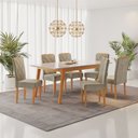 Ver imagem 1 de Conjunto Sala de Jantar Mesa Elegance com 6 Cadeiras Diamante Jolie 