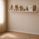 Ver imagem 1 de Prateleira de Madeira Linha Evolutiva 90 cm Branco Fosco com Couro - Quater