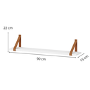 Ver imagem 4 de Prateleira de Madeira Linha Evolutiva 90 cm Branco Fosco com Couro - Quater