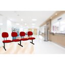 Ver imagem 2 de Cadeira Escritório Longarina 4 Lugares Estofada Ecoflex Vermelho