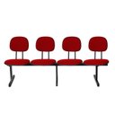 Ver imagem 1 de Cadeira Escritório Longarina 4 Lugares Estofada Ecoflex