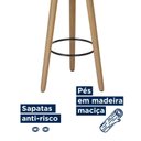 Ver imagem 5 de Kit 2 Banquetas Couro Sintético e Madeira Maciça Londres Marrom/Preto