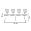 Ver imagem 7 de Cadeira Escritório Longarina 4 Lugares Estofada Ecoflex