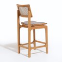 Ver imagem 2 de Banqueta Alta de Madeira Vik Freijó Encosto Tela Sextavada Mesclada