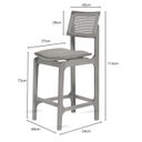 Ver imagem 3 de Banqueta Alta de Madeira Vik Freijó Encosto Tela Sextavada Mesclada