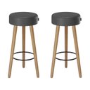 Ver imagem 1 de Kit 2 Banquetas Couro Sintético e Madeira Maciça Londres