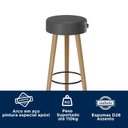 Ver imagem 6 de Kit 2 Banquetas Couro Sintético e Madeira Maciça Londres Preto/Marrom
