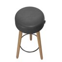 Ver imagem 4 de Kit 2 Banquetas Couro Sintético e Madeira Maciça Londres Preto/Marrom