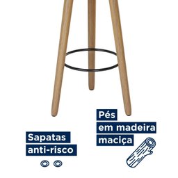 Kit 2 Banquetas Couro Sintético e Madeira Maciça Londres  - 5