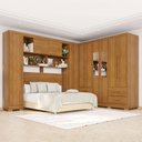 Ver imagem 3 de Guarda-roupa Casal Modulado Andorra 10 Portas 4 Gavetas com Pés e Espelho Cinamomo - Pnr Móveis