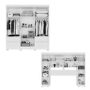 Ver imagem 4 de Guarda-roupa Casal Modulado Andorra 10 Portas 4 Gavetas com Pés e Espelho Cinamomo - Pnr Móveis