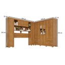 Ver imagem 2 de Guarda-roupa Casal Modulado Andorra 10 Portas 4 Gavetas com Pés e Espelho Cinamomo - Pnr Móveis