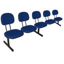 Ver imagem 7 de Cadeira Escritório Longarina 5 Lugares Estofada Ecoflex Azul