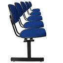 Ver imagem 4 de Cadeira Escritório Longarina 5 Lugares Estofada Ecoflex Azul