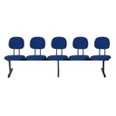 Ver imagem 5 de Cadeira Escritório Longarina 5 Lugares Estofada Ecoflex Azul