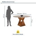 Ver imagem 4 de Mesa de Jantar Redonda com 4 Cadeiras MDF Barcelona Casuá Cinamomo Off White Suede Pena