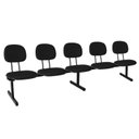 Ver imagem 6 de Cadeira Escritório Longarina 5 Lugares Estofada Ecoflex Preto