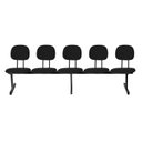 Ver imagem 4 de Cadeira Escritório Longarina 5 Lugares Estofada Ecoflex Preto