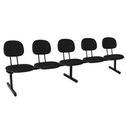 Cadeira Escritório Longarina 5 Lugares Estofada Ecoflex - 6
