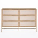 Ver imagem 1 de Cômoda Square para Quarto Grande 6 Gavetas Pés de Metal 138cm Telinha Rattan Tauari Casavee