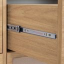Ver imagem 2 de Cômoda Square para Quarto Grande 6 Gavetas 100% MDF Pés de Metal 138cm Telinha Rattan Tauari