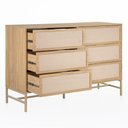 Ver imagem 6 de Cômoda Square para Quarto Grande 6 Gavetas Pés de Metal 138cm Telinha Rattan Tauari Casavee