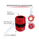 Ver imagem 2 de Encaixe Reparador para Junção de Mangueira 1/2" e 7/16 Cor Vermelho Durín