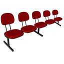 Ver imagem 5 de Cadeira Escritório Longarina 5 Lugares Estofada Ecoflex