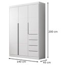Ver imagem 4 de Guarda Roupa Infantil Eloá Branco Cinza Phoenix Baby