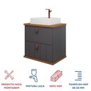 Ver mais imagens de Gabinete Suspenso com Cuba 60cm Poli Espresso Móveis Cinza/Titanium