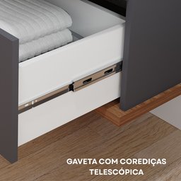 Gabinete Suspenso com Cuba 60cm Poli Espresso Móveis - 5