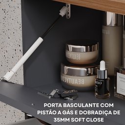 Gabinete Suspenso com Cuba 60cm Poli Espresso Móveis - 4