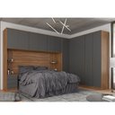 Ver imagem 2 de Guarda-Roupa Casal Demóbile Escócia com 7 Peças, 11 Portas e 9 Gavetas Escócia Amêndola/Grafito