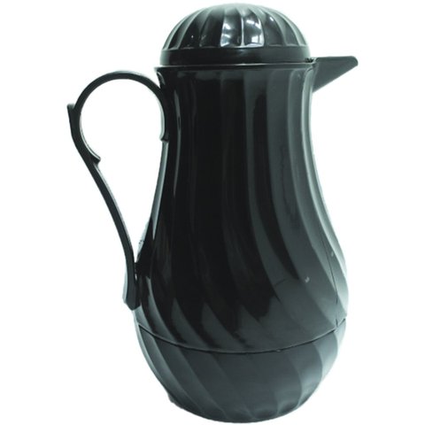 Garrafa Térmica Nova Preta Plástico Vintage Café Bulé Chá 1l