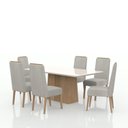 Ver imagem 3 de Conjunto Sala de Jantar 6 Cadeiras Tampo de Vidro Geórgia Marrom Inovata