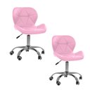 Ver imagem 1 de Kit 02 Cadeiras Office Eiffel Slim Ajustável Base Giratória