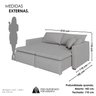 Sofá Cama Retrátil em Madeira Eucalipto e Linho 210cm Uruguai - 3