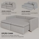 Ver imagem 4 de Sofá Cama Retrátil em Madeira Eucalipto e Linho 210cm Uruguai Cinza Claro