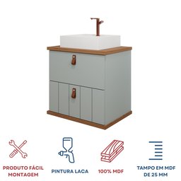 Gabinete Suspenso com Cuba 60cm Poli Espresso Móveis - 8