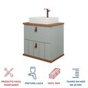 Ver mais imagens de Gabinete Suspenso com Cuba 60cm Poli Espresso Móveis Verde/Pistache