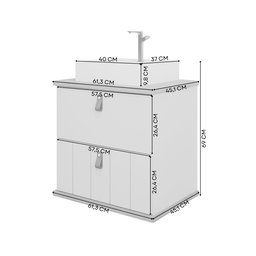 Gabinete Suspenso com Cuba 60cm Poli Espresso Móveis - 3