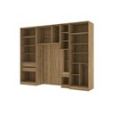 Ver imagem 4 de Quarto Modular Kappesberg Adapt Nogueira/azul Profundo 6 Peças 292cm