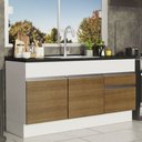 Ver imagem 1 de Balcão de Pia Armário de Cozinha 150 Cm 2 Portas e 2 Gavetas (sem Tampo e Pia) Branco/rustic Glamy M