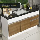 Ver mais imagens de Balcão de Pia Armário de Cozinha 150 Cm 2 Portas e 2 Gavetas (sem Tampo e Pia) Branco/rustic Glamy M